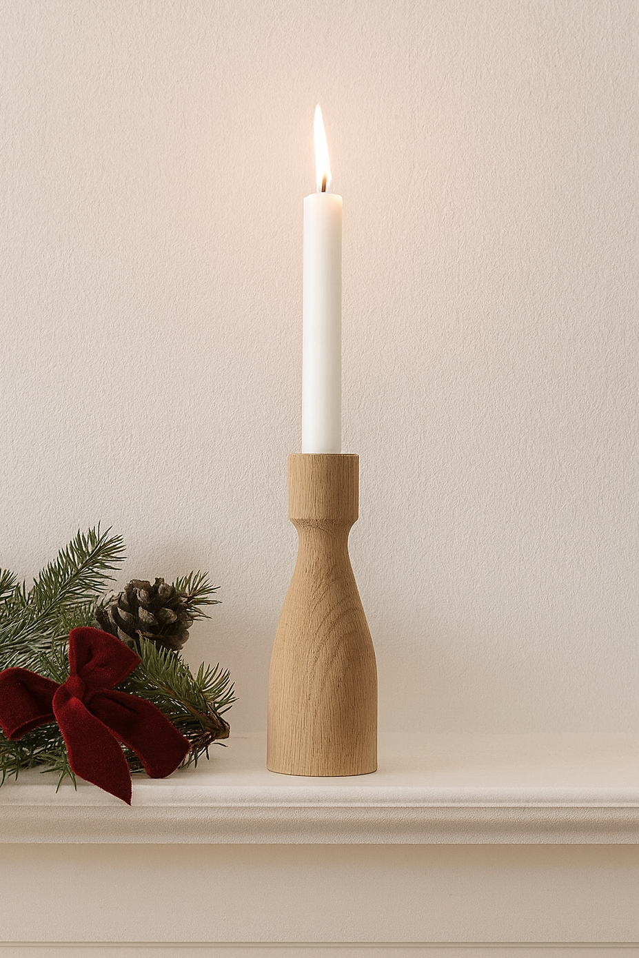 Walcot - Oak Candlestick - Tall
