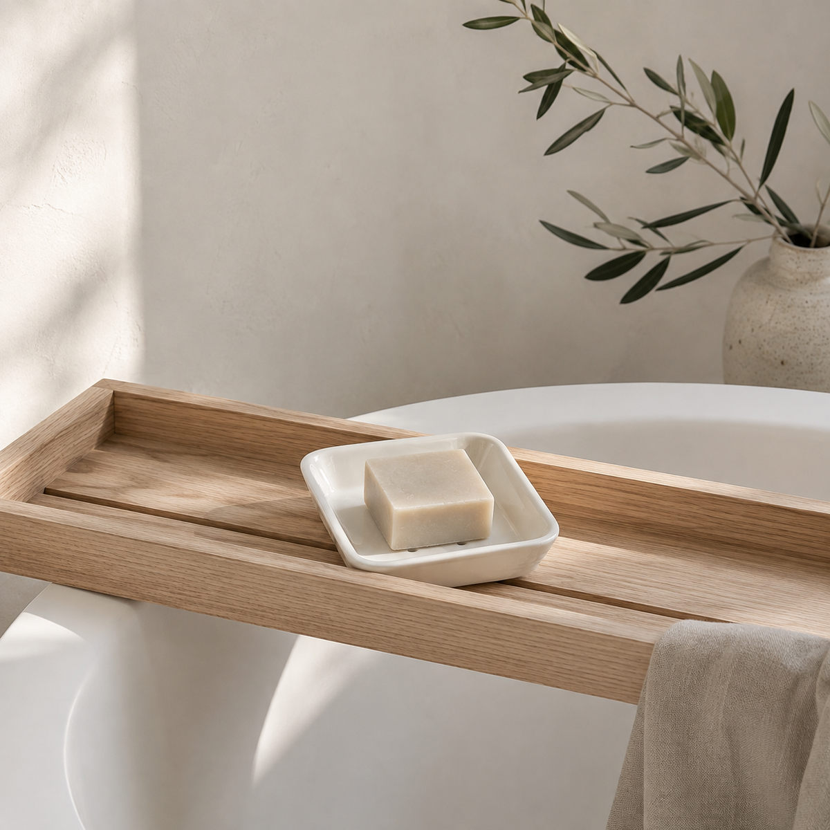 Porcelain Soap Dish by Chalk - White