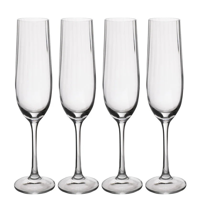 Fika - Ridged Champagne Flute Set