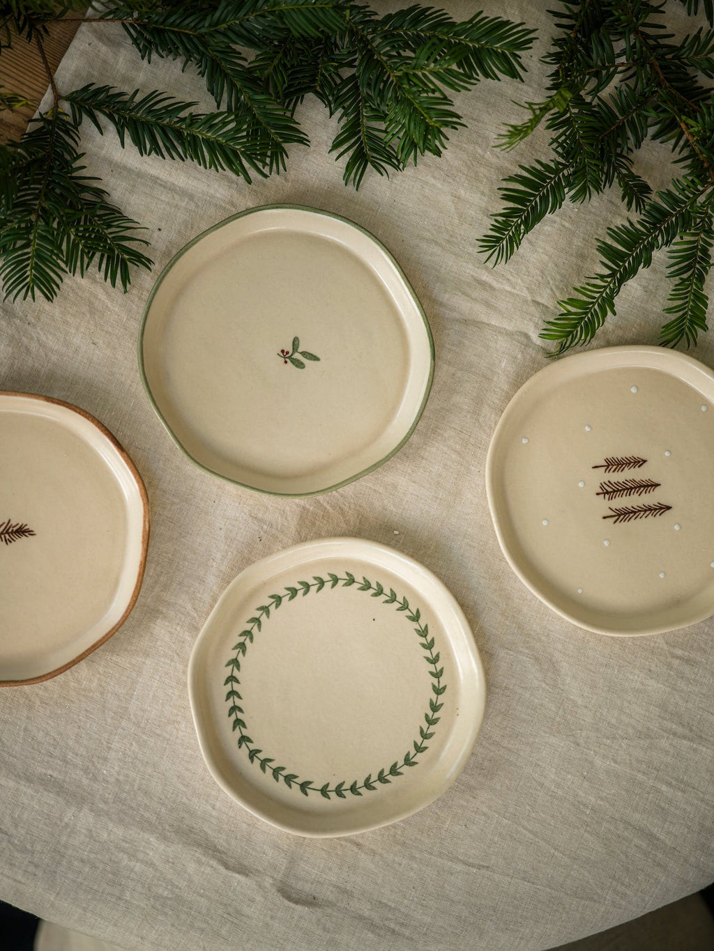 Hand Painted Snack Plate - Nordic Spruce