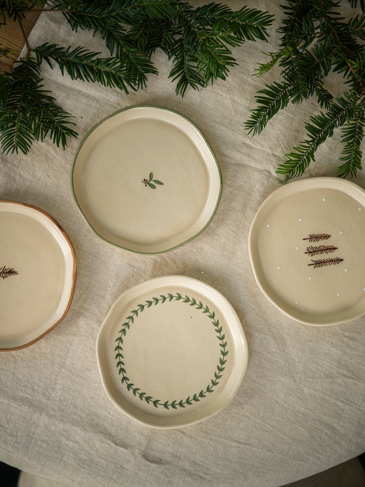 Hand Painted Snack Plate - Nordic Spruce