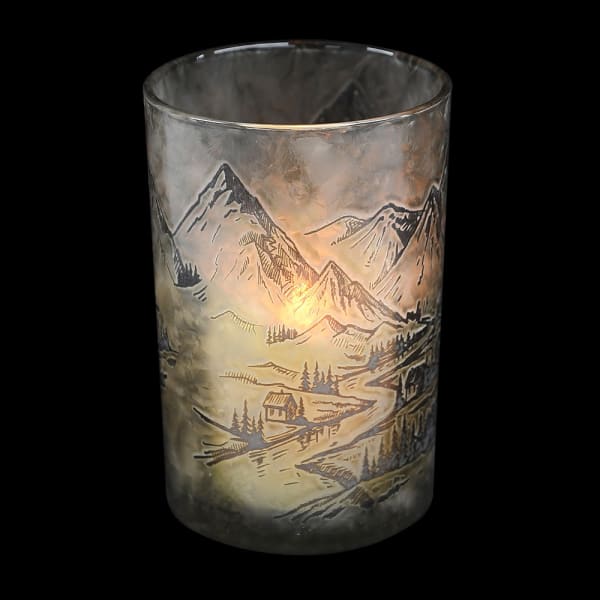 ALPINE | SKI SCENE CANDLE HOLDER | MEDIUM