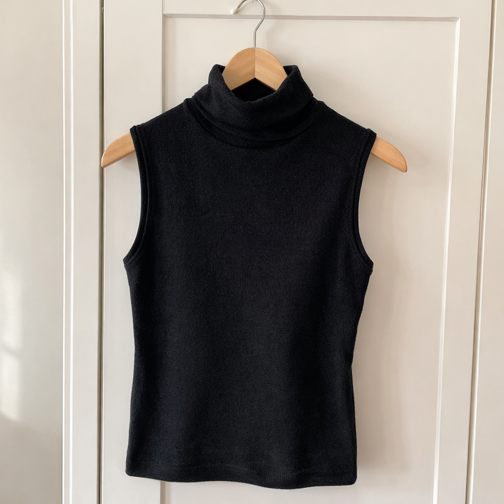 Posy Roll Neck Top by Chalk - Black