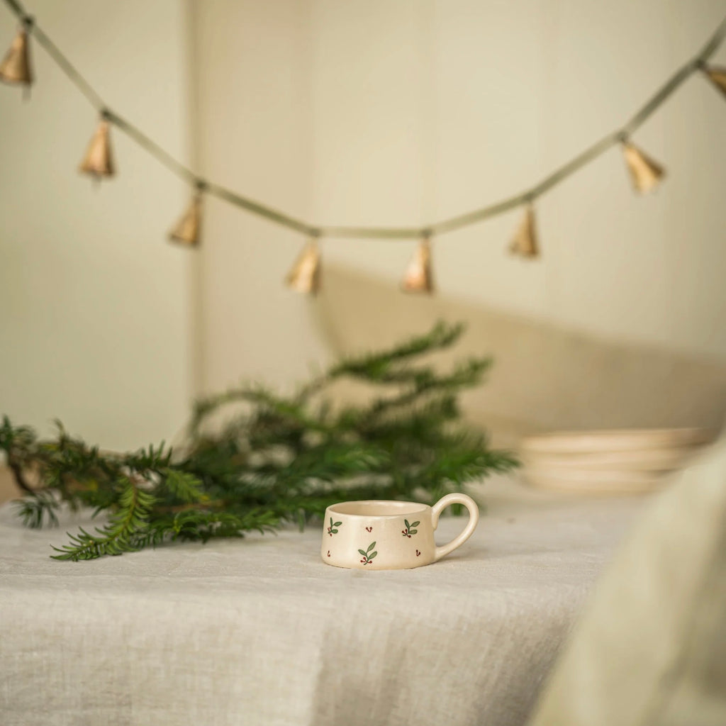 Hand Painted Tea Light Holder - Holly