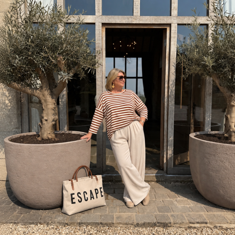 Pepper Wide Leg Trousers by Chalk - Fawn