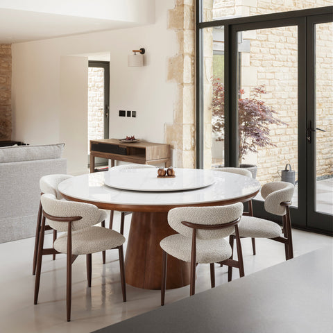 HANKO | DINING CHAIR | BOUCLE & WALNUT