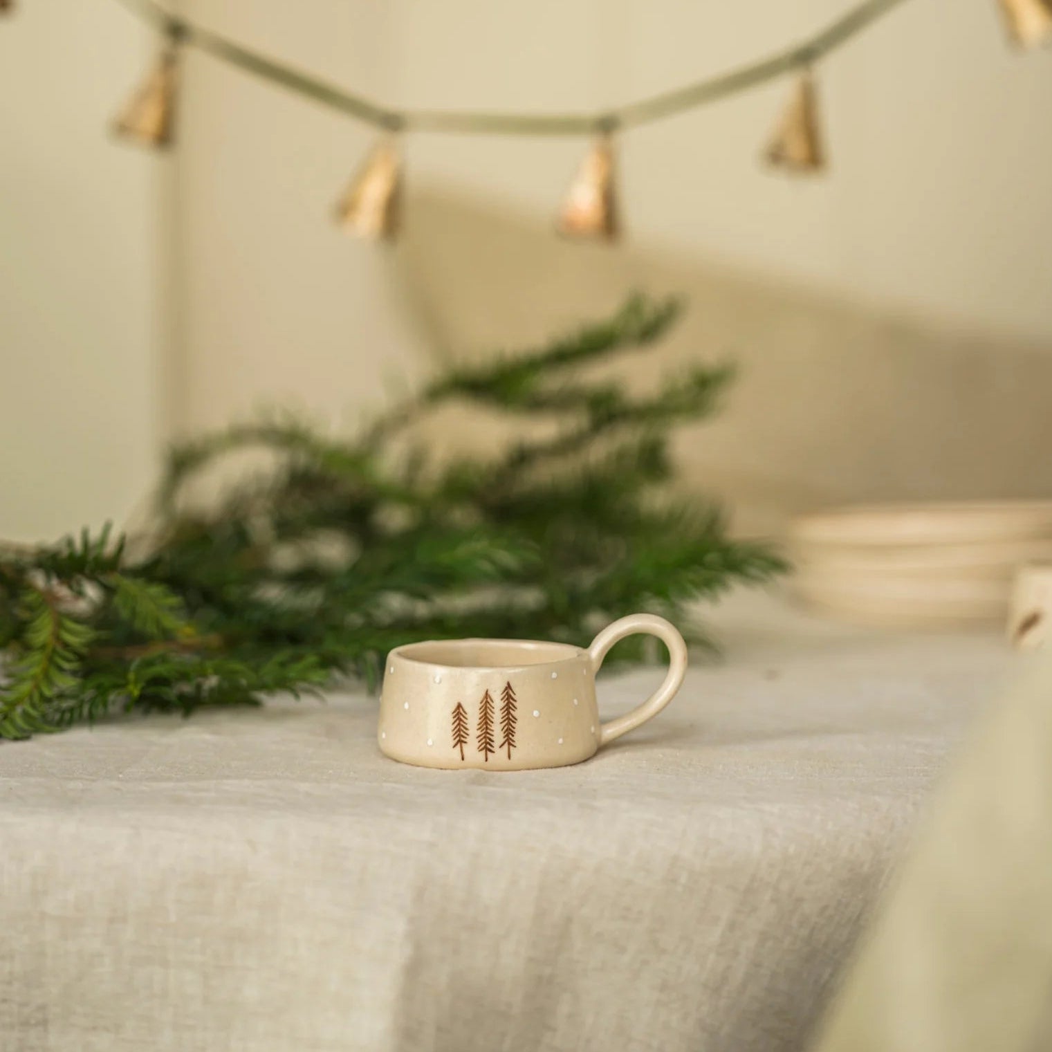 Hand Painted Tea Light Holder - Nordic Spruce