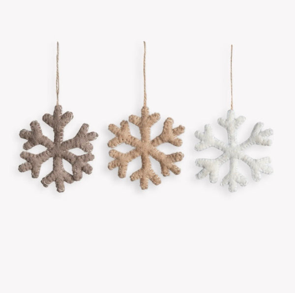 SNOWFLAKE FELT DECORATION | 3 COLOURS