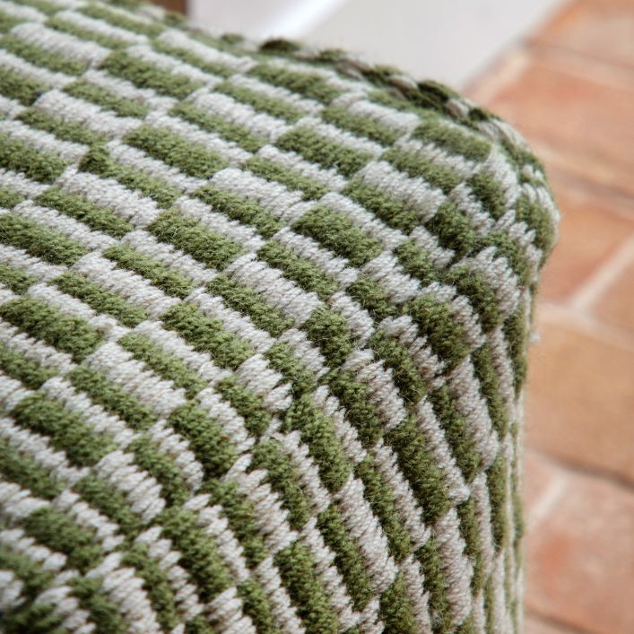 Woven Pouffe Stool - Olive
