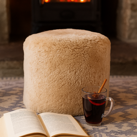 SHEEPSKIN POUFFE | SOFT BEIGE