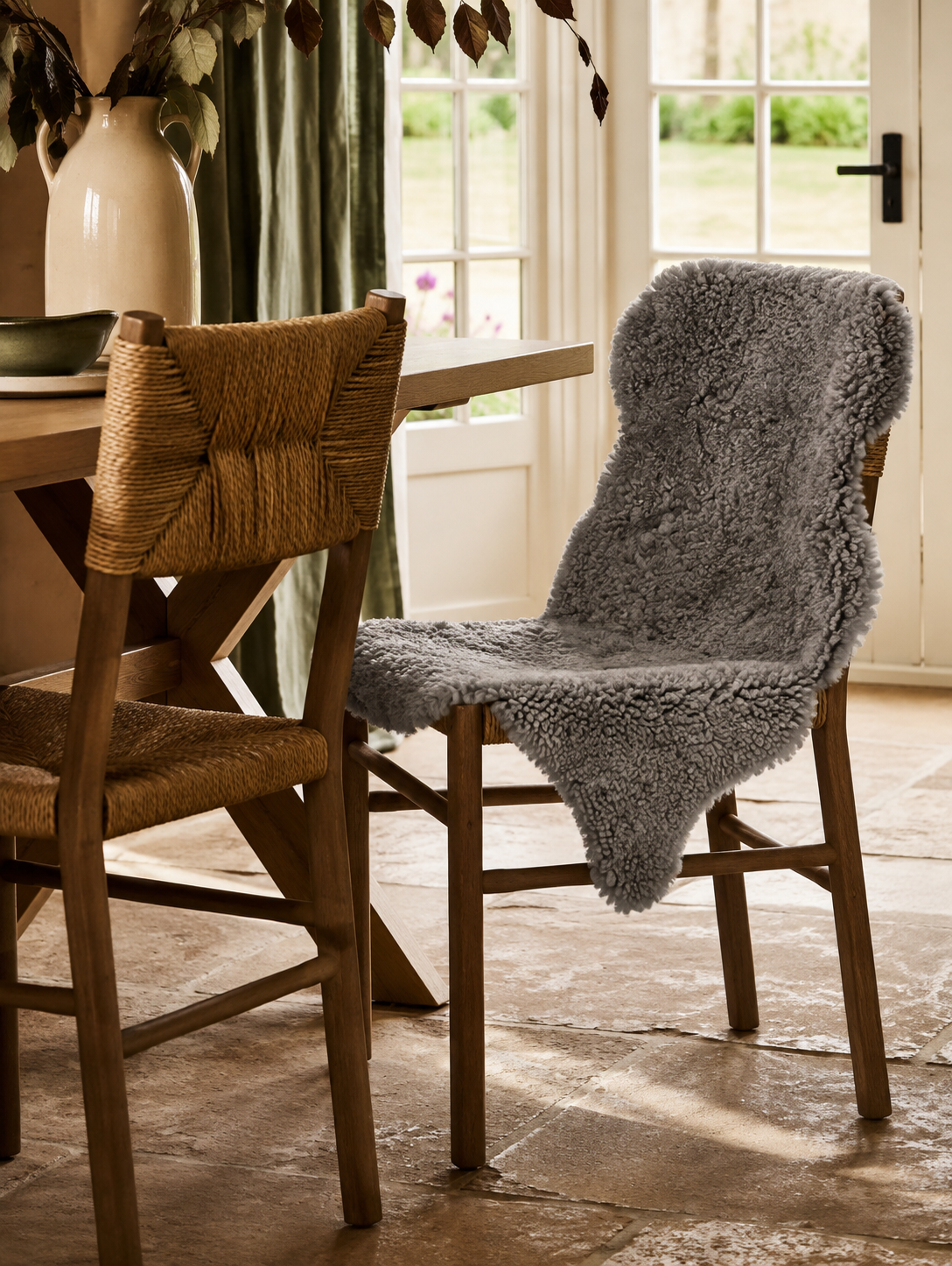 Lars - Large Curly Sheepskin - Grey