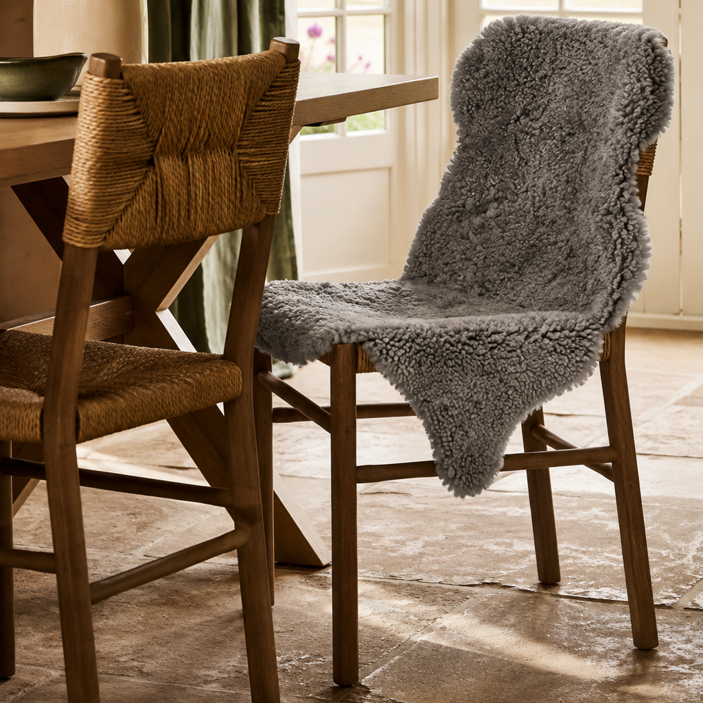 Lars - Large Curly Sheepskin - Grey