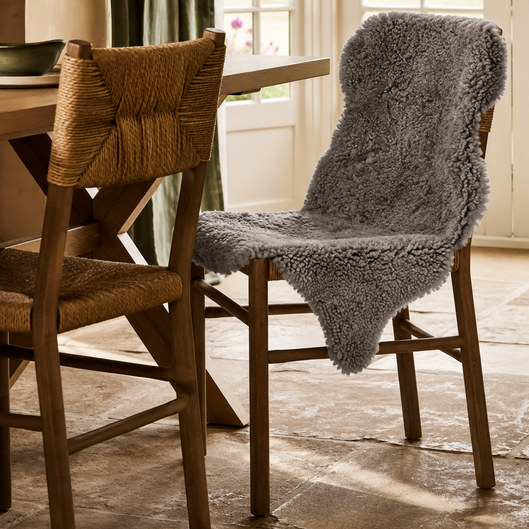 Lars - Large Curly Sheepskin - Grey