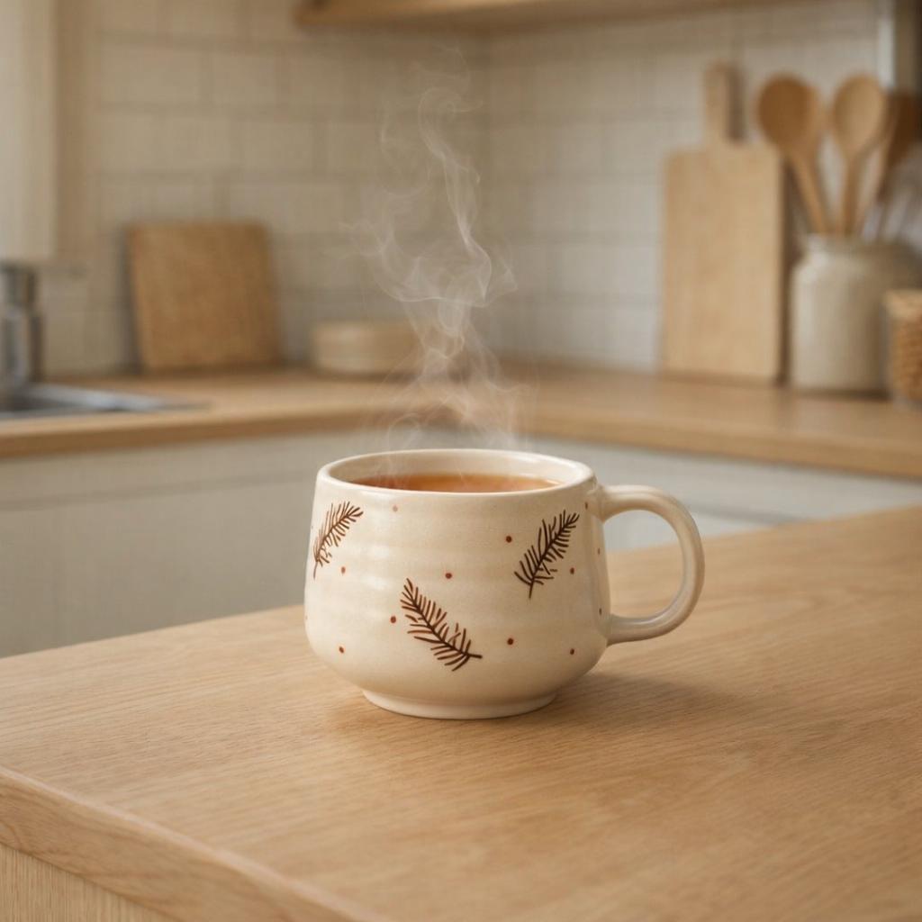 Hand Painted Mug - Feather