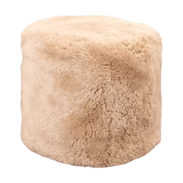 Sheepskin Pouffe - Soft Beige