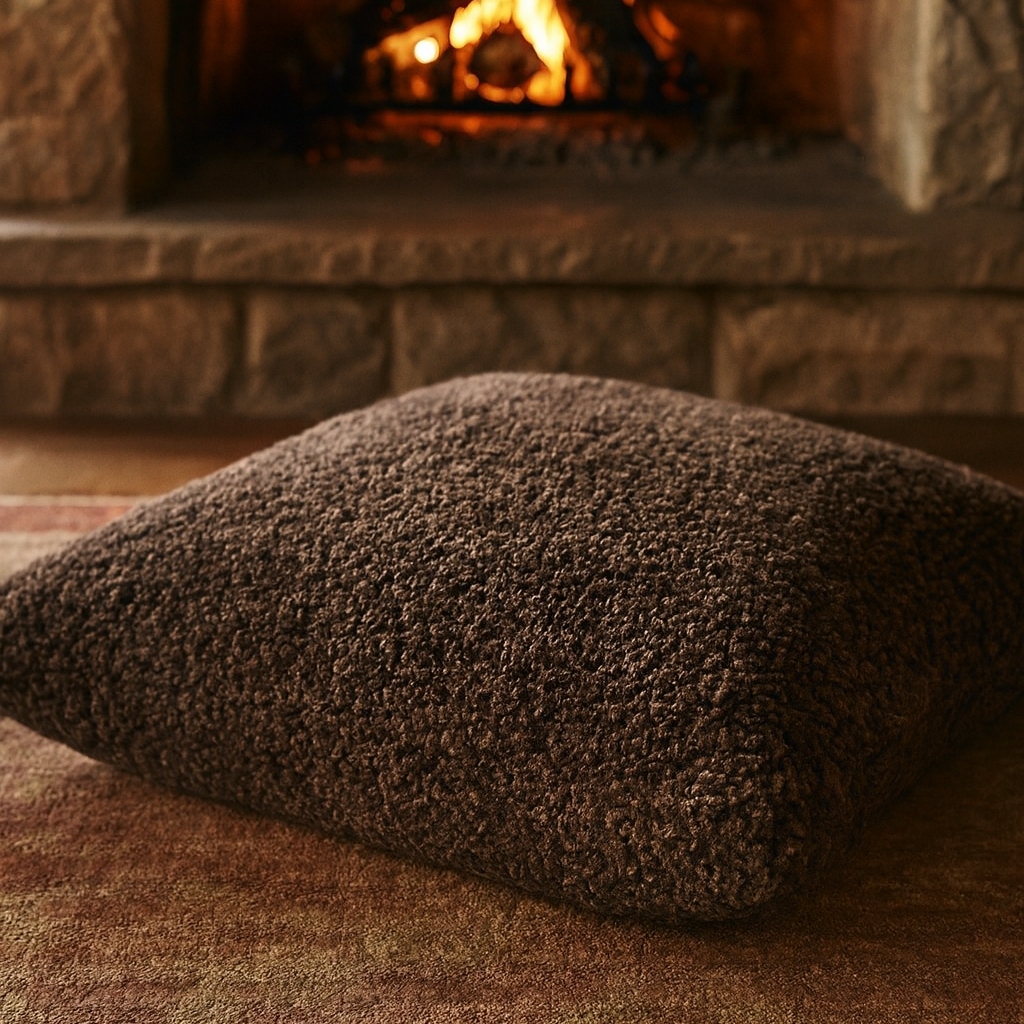 CHALK | COCOA CURLY CUSHION | GIANT