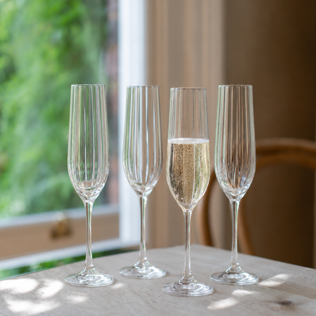Fika - Ridged Champagne Flute Set