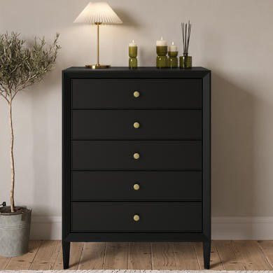 BLACK TALLBOY CHEST DRAWERS | EX SHOWHOME
