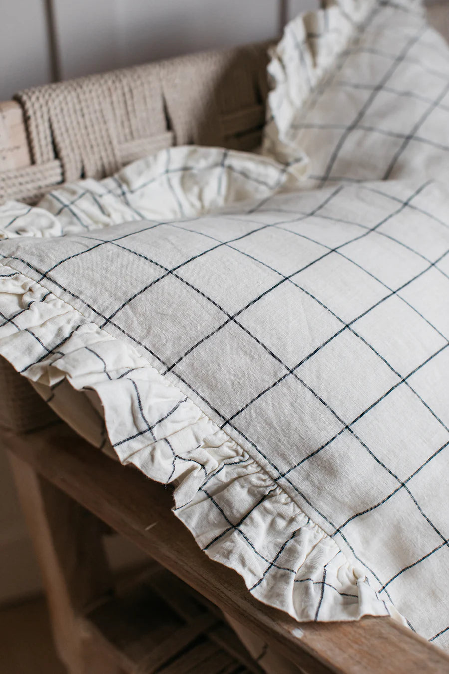 Carbis Bay - Giant Ruffle Cushion - Washed Linen