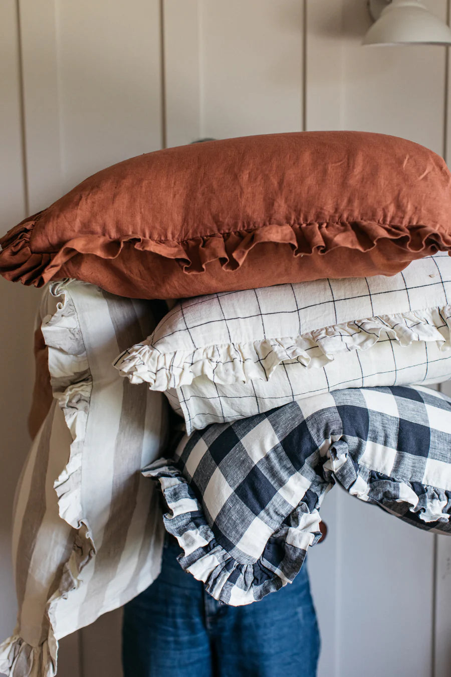 Carbis Bay - Giant Ruffle Cushion - Copper