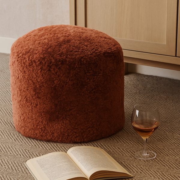 SHEEPSKIN POUFFE | NUTMEG