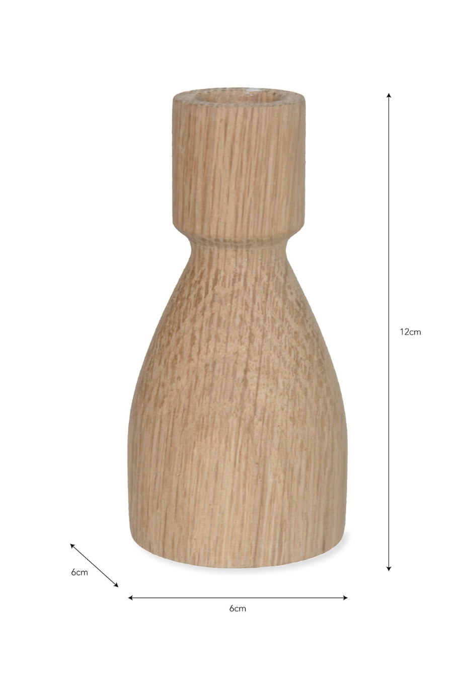Walcot - Oak Candlestick - Short