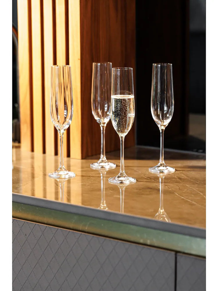 Fika - Ridged Champagne Flute Set