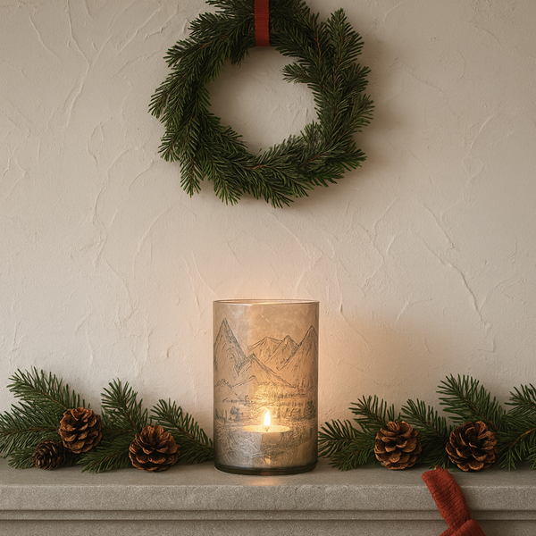 ALPINE | SKI SCENE CANDLE HOLDER | MEDIUM