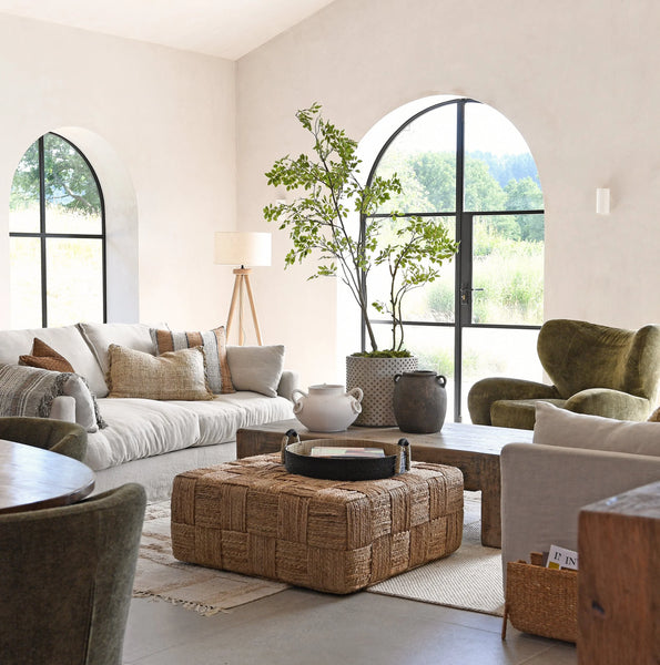 SALCOMBE | JUTE POUFFE COFFEE TABLE