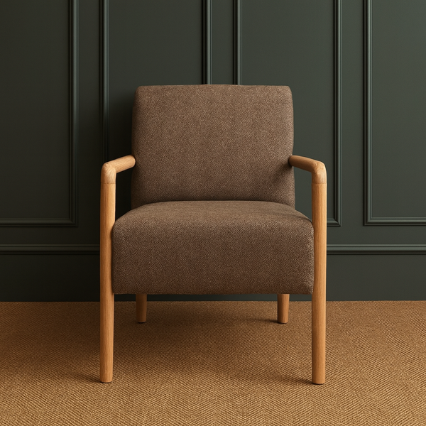 THE CLASSIC SCANDI | ARMCHAIR | TRUFFLE HERRINGBONE WOOL