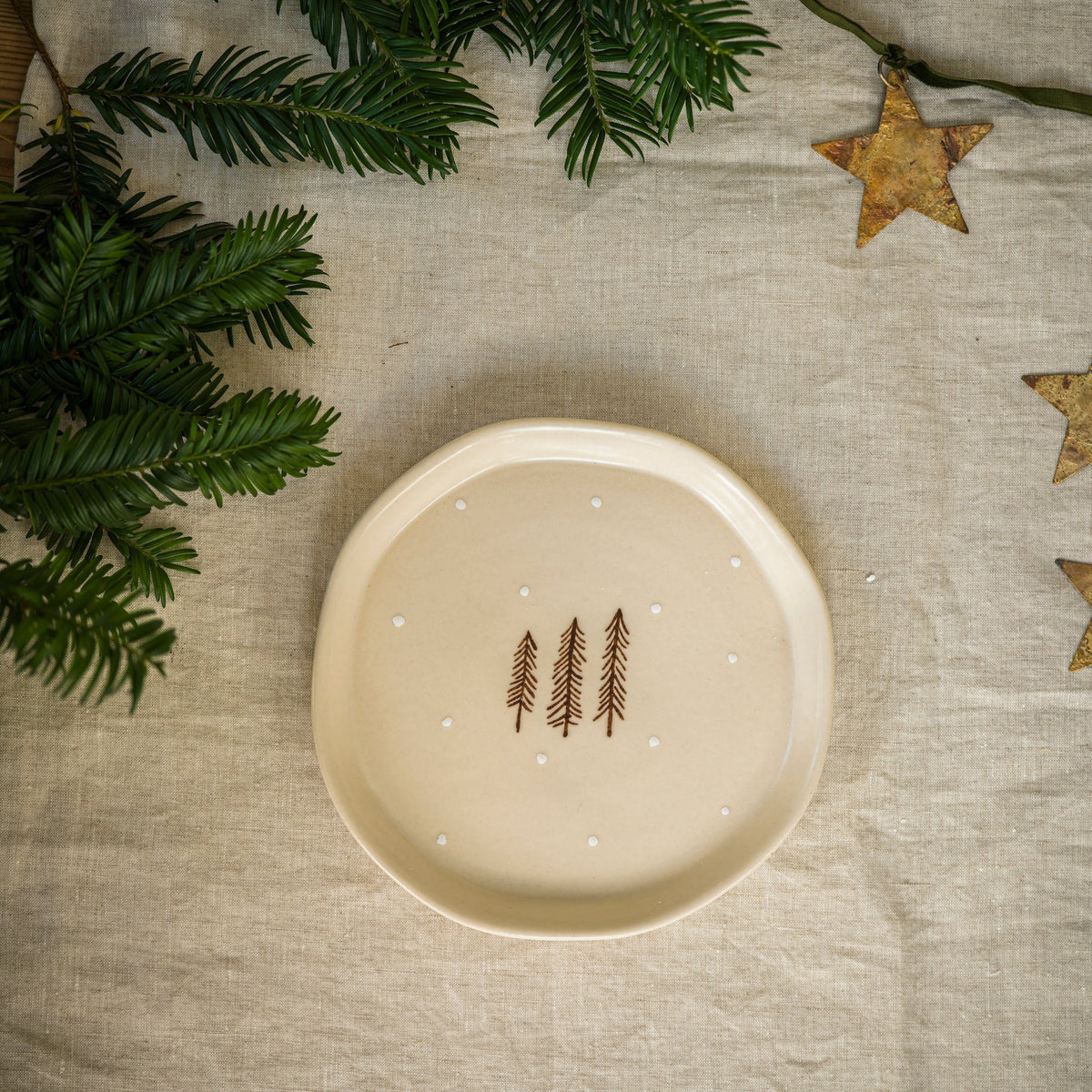 Hand Painted Snack Plate - Nordic Spruce