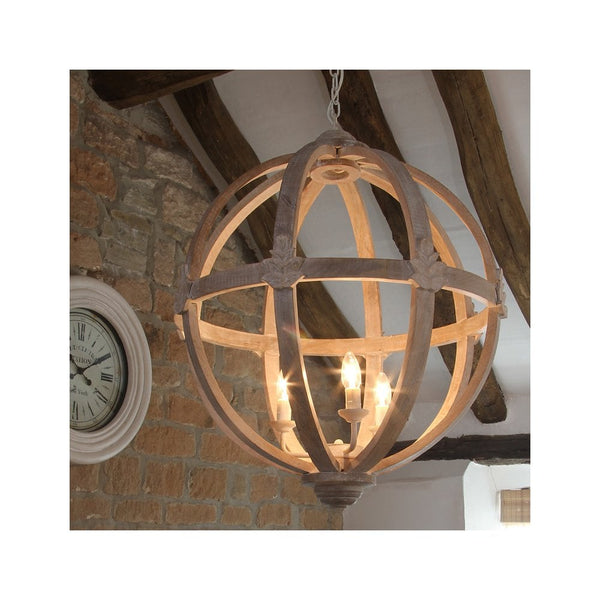WEATHERED WOOD | GLOBE PENDANT | LARGE