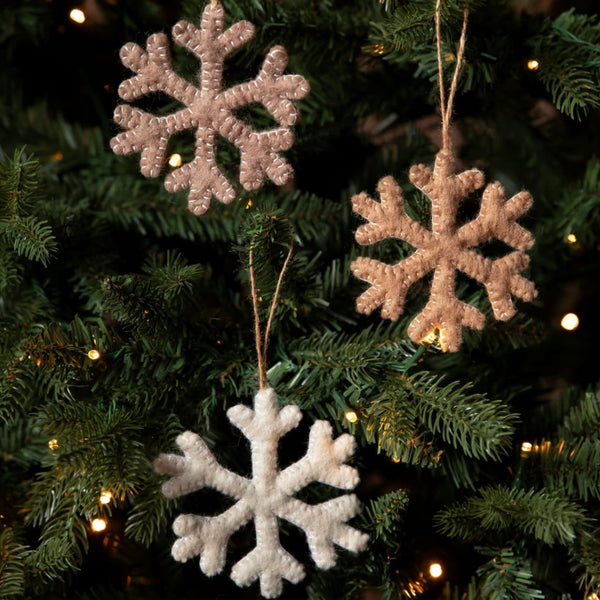 SNOWFLAKE FELT DECORATION | 3 COLOURS