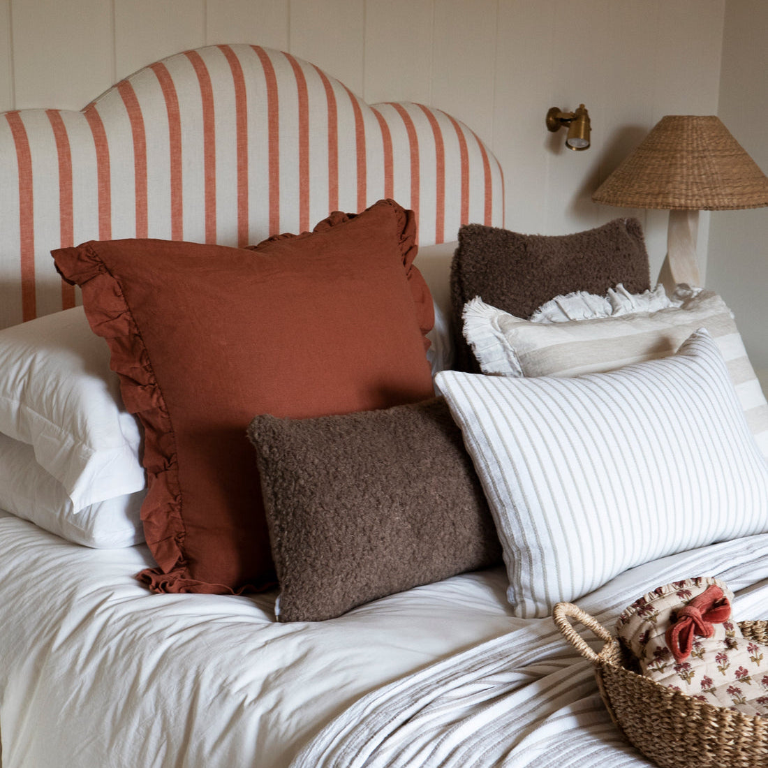 Carbis Bay - Giant Ruffle Cushion - Copper