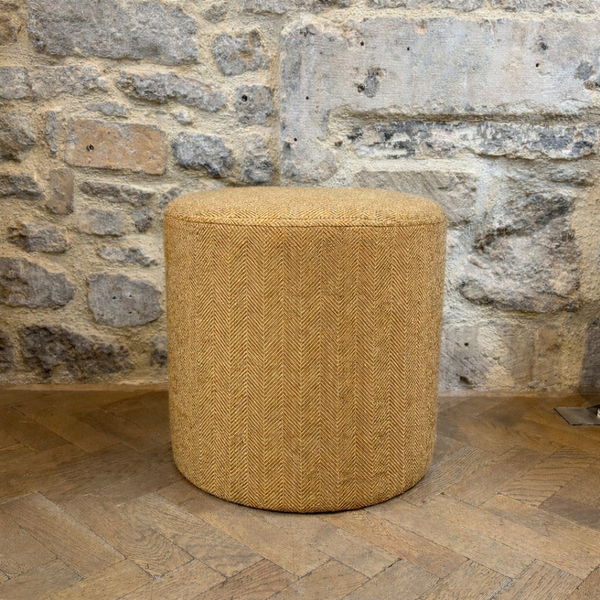 FARLEIGH |  ROUND WOOL POUFFE | MUSTARD