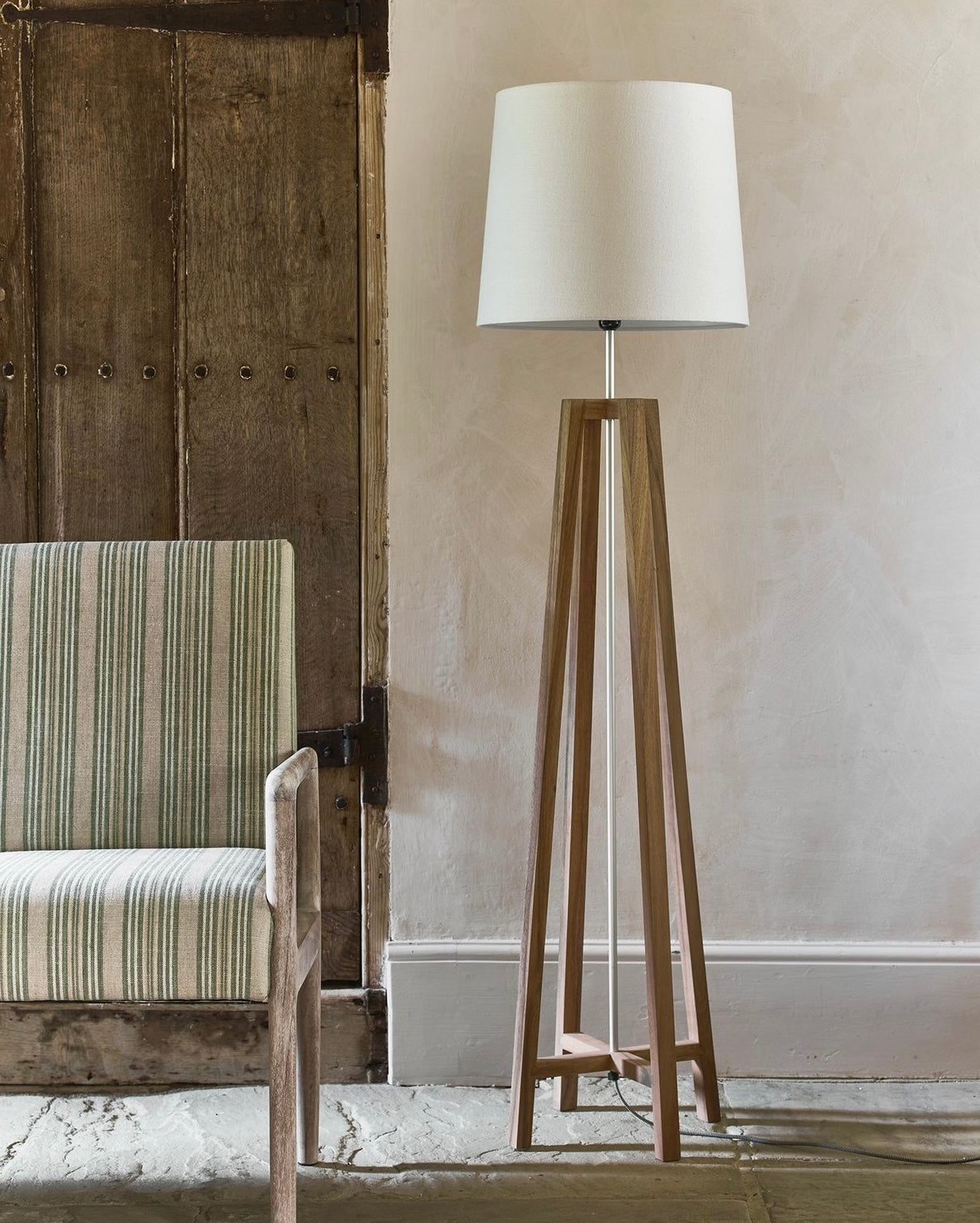 Natural Wood - Cross Floor Lamp