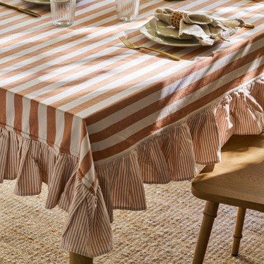ST MAWES | WIDE STRIPE TABLECLOTH | 140 x 230