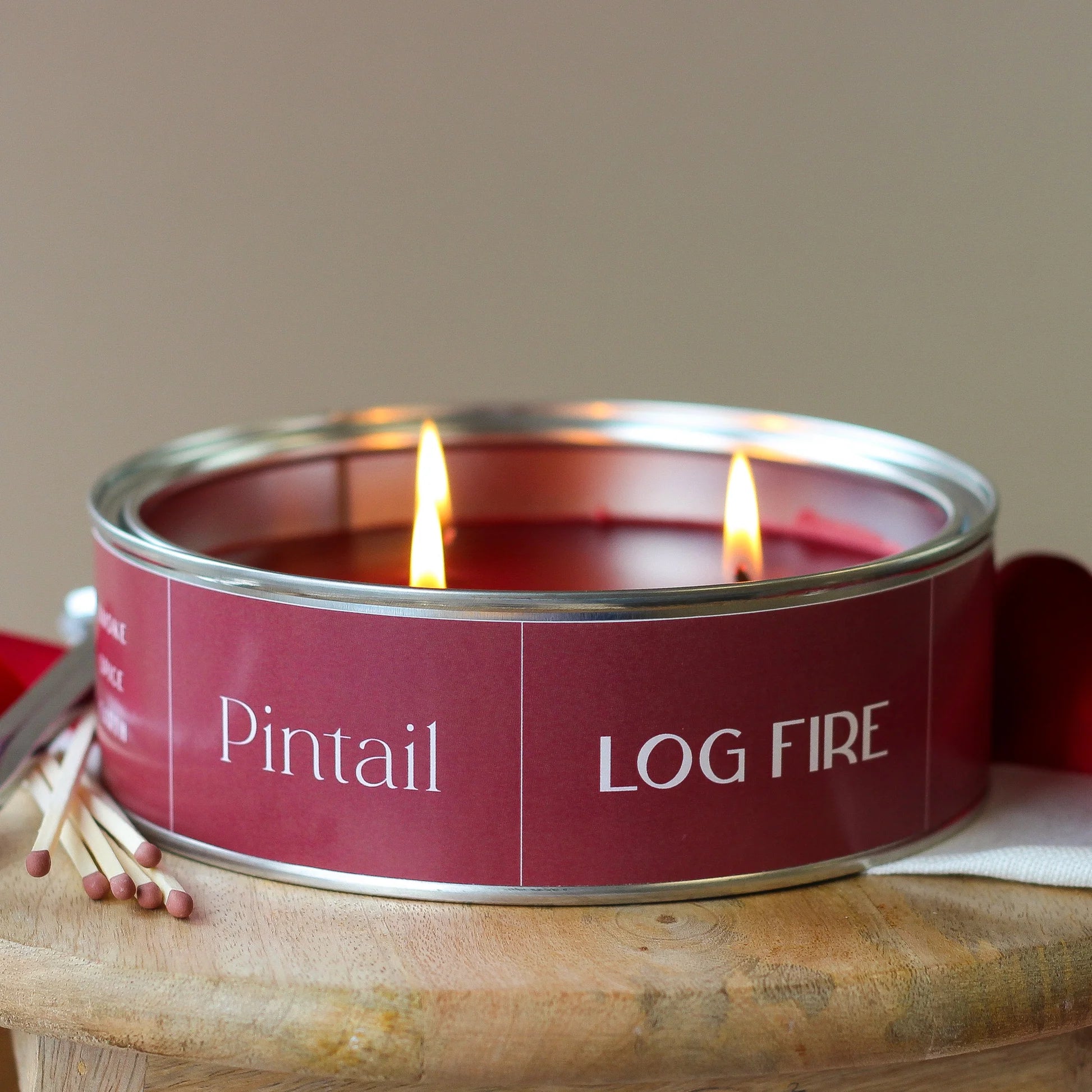 Triple Wick Candle - Log Fire