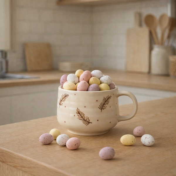 HAND PAINTED MUG | FEATHER