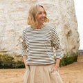 Fleur Stripe Top by Chalk - Black