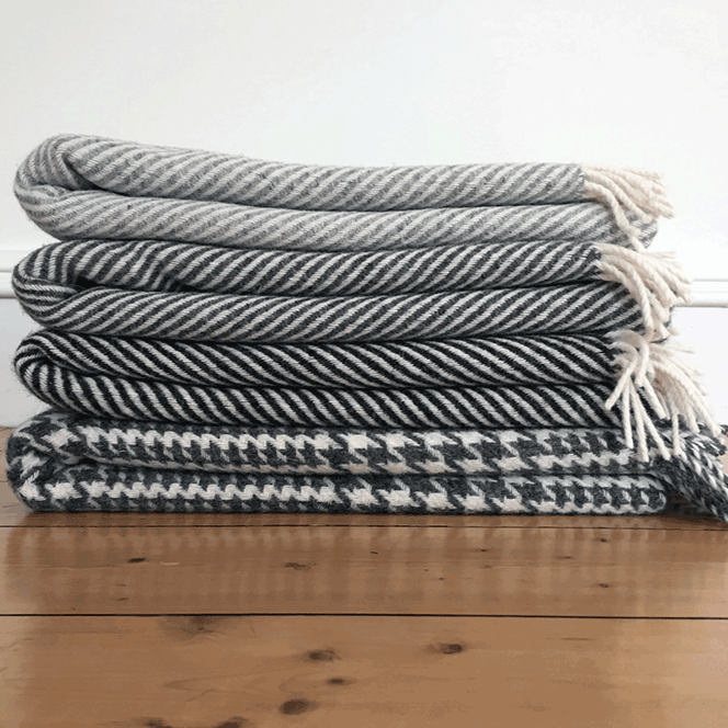 Jacobs Wool Throw - Large - Silver Chevron