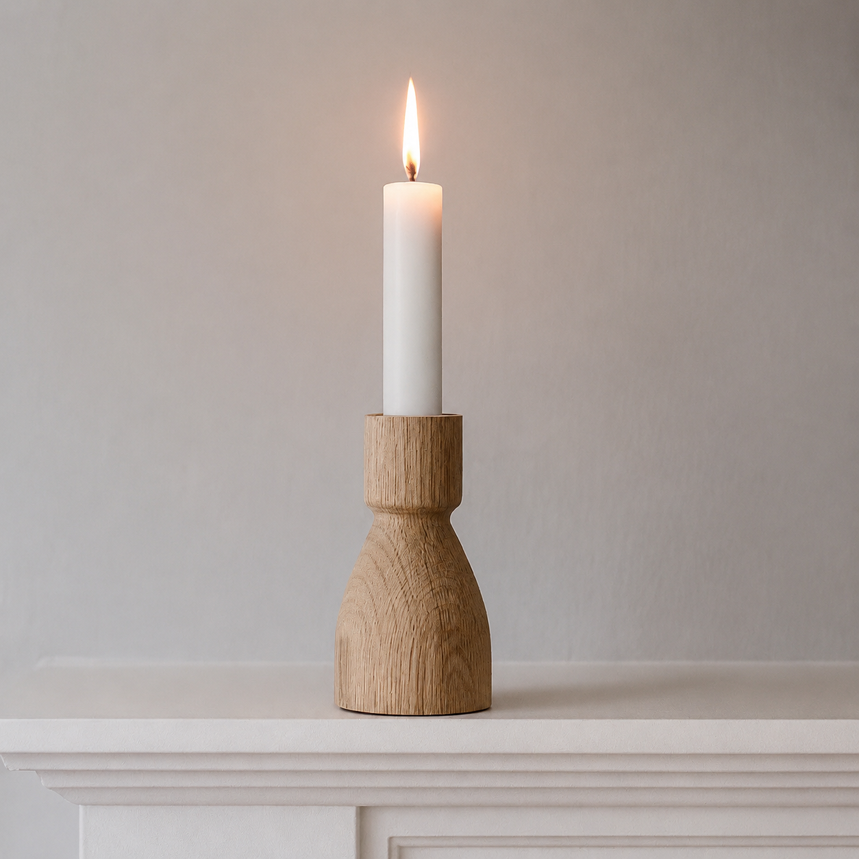 Walcot - Oak Candlestick - Short