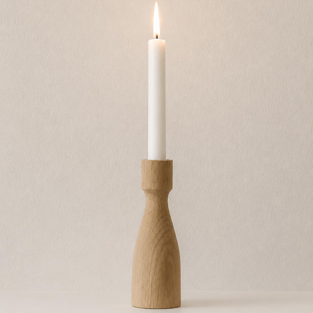 Walcot - Oak Candlestick - Tall