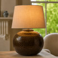 Pecan Glaze - Table Lamp - Hessian Shade