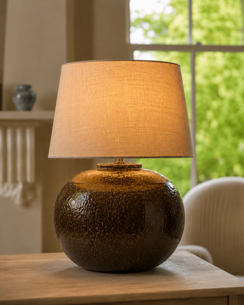 PECAN GLAZE | TABLE LAMP | HESSIAN SHADE