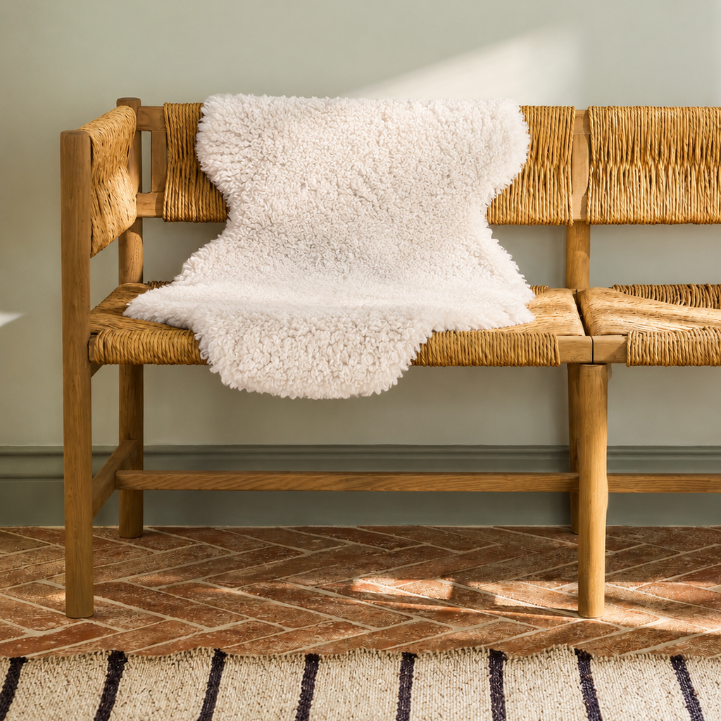 Lars - Large Curly Sheepskin - White