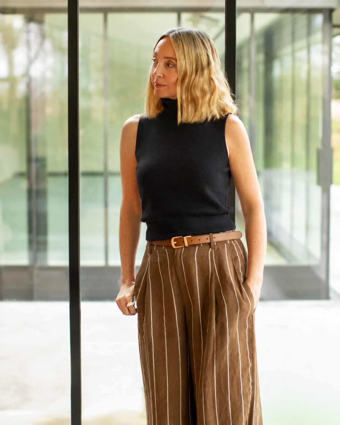 Posy Roll Neck Top by Chalk - Black