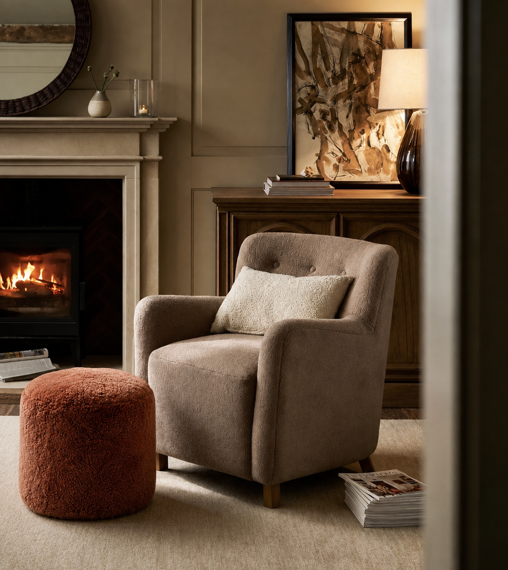 Sheepskin Pouffe - Nutmeg