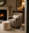 Sheepskin Pouffe - Soft Beige