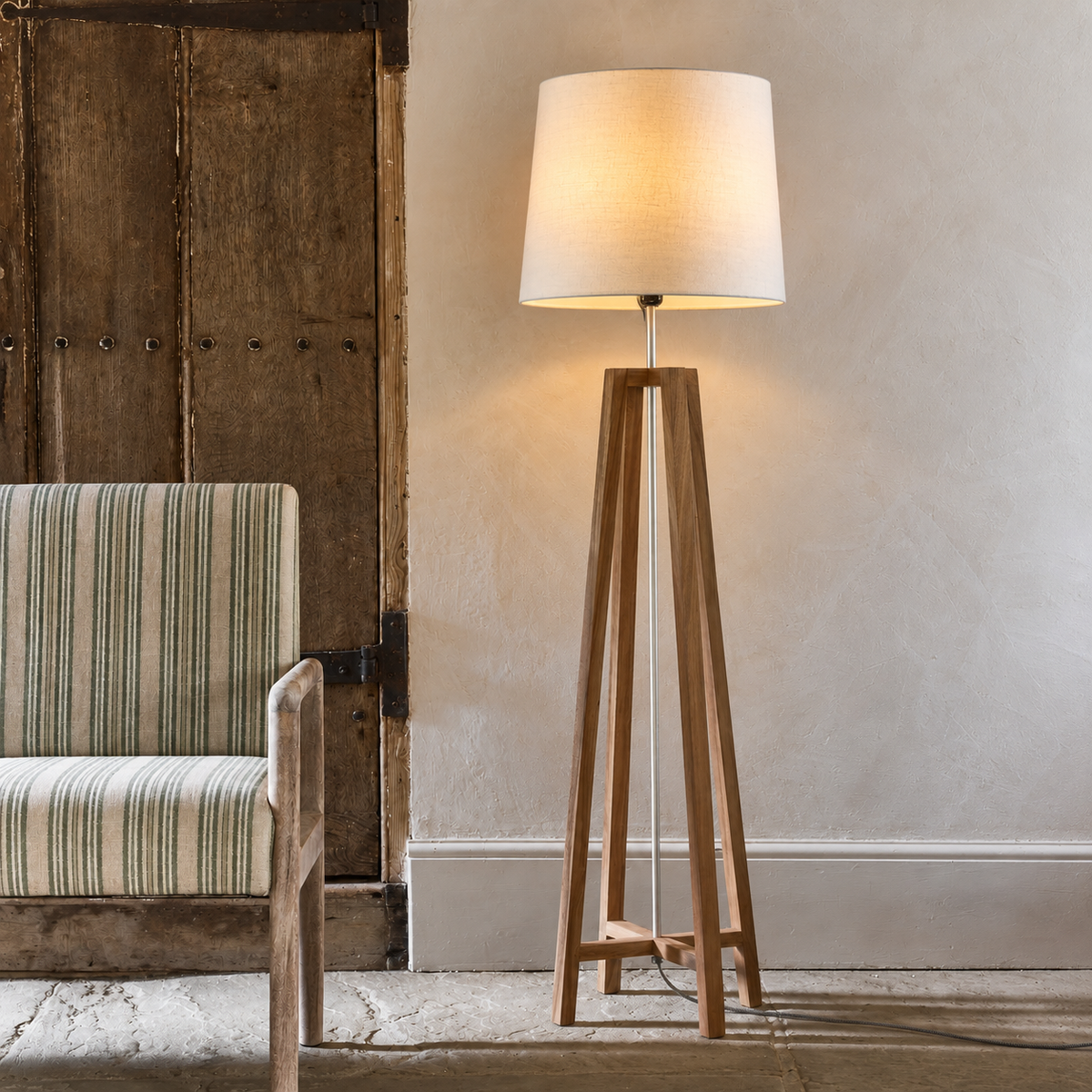 Natural Wood - Cross Floor Lamp